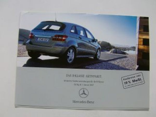 Mercedes Benz Preisliste B-Klasse Aktivpaket Januar 2007 BR245
