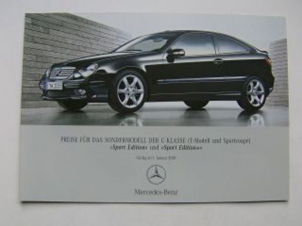 Mercedes Benz Preisliste C-Klasse Sport Edition 1/2007 BR203