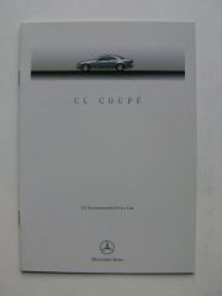 Mercedes Benz UK Price List CL Coupe W140 Dezember 1999