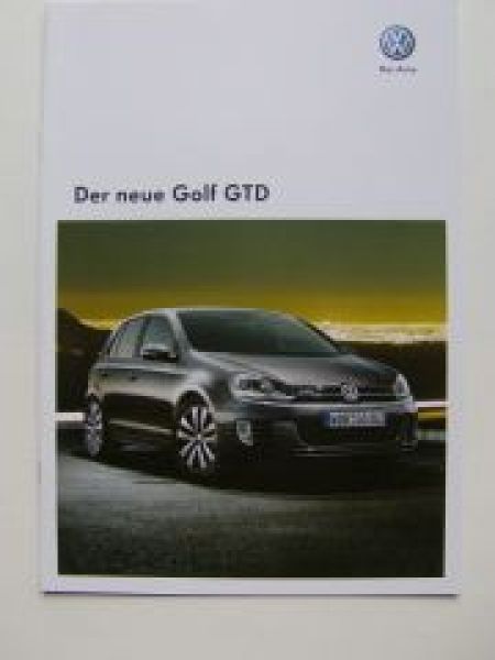 VW Golf6 GTD Prospekt Oktober 2009 NEU