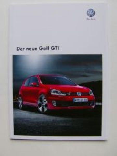 VW Golf6 GTI Prospekt +Preisliste Oktober 2009 NEU