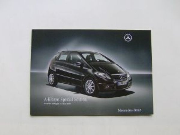 Mercedes Benz Preisliste A-Klasse Special Edition BR169 April 20
