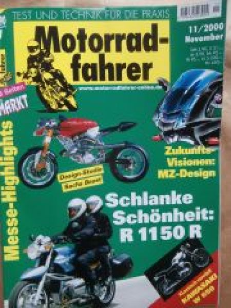 Motorradfahrer 11/2000 Cruiser Vergleich Kawasaki VN1500 Drifter vs. Suzuki VL 1500 Intruder