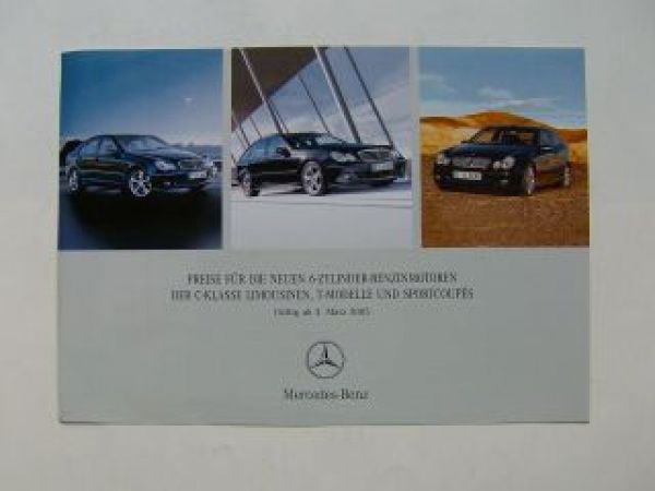 Mercedes Benz Preisliste 6-Zylinder Motoren W203 März 2005