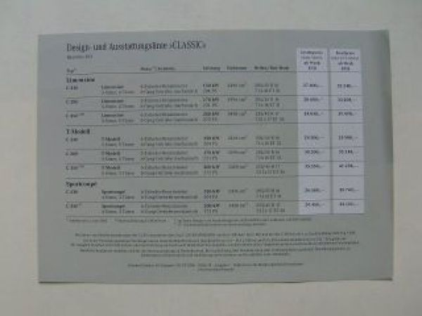 Mercedes Benz Preisliste 6-Zylinder Motoren W203 März 2005