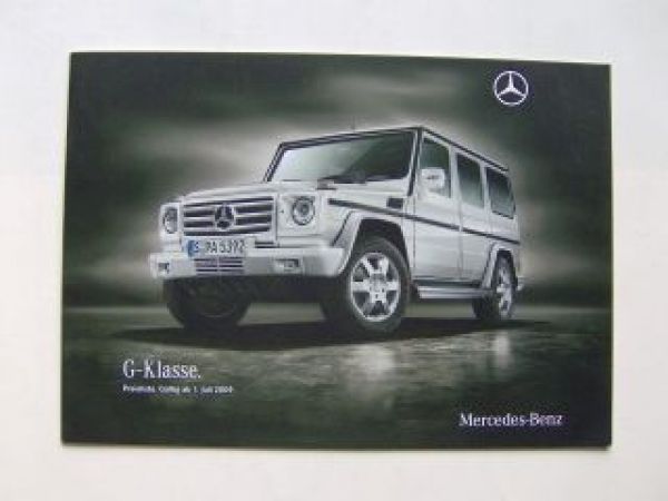 Mercedes Benz Preisliste G-Klasse BR463 Juli 2009 NEU