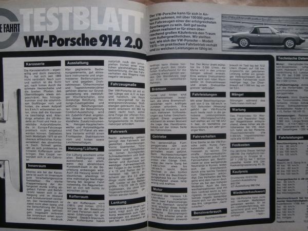 Gute Fahrt 2/1975 VW 1303 Käfer,Golf1 Typ17 Tuning,VW Porsche 914 2.0,