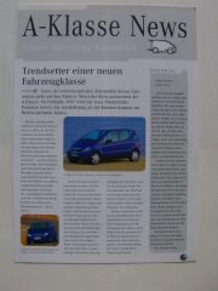 Mercedes Benz A-Klasse News Vorstellungsmagazin BR168