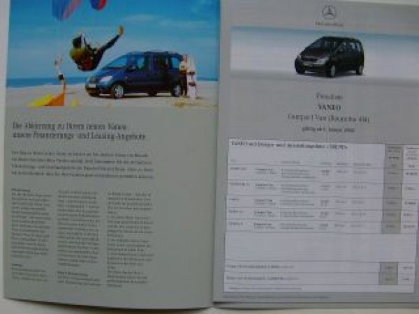 Mercedes Benz Vaneo-Dienstleistungskonzept Bank Prospekt