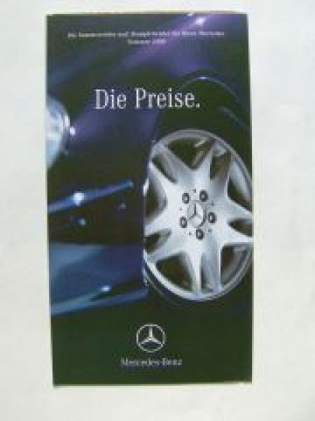 Mercedes Benz Preisliste Sommerreiffen & Kompletträder 2000