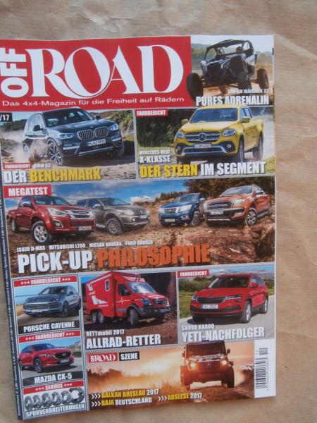 Off Road 12/2017 X-Klasse, Can-Am Maverick X3, BMW X3 G01, Cayenne, Mazda CX-5,Skoda Karoq,