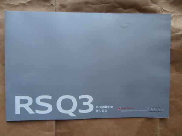 Audi RS Q3 Preisliste Österreich Januar 2016