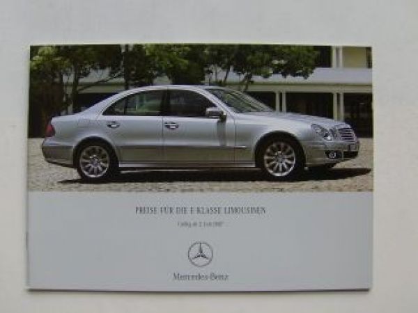 Mercedes Benz Preisliste E-Klasse Limousinen BR211 Juli 2007