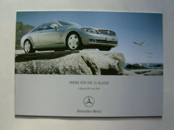 Mercedes Benz Preisliste CL-Klasse  BR216 Juni 2006