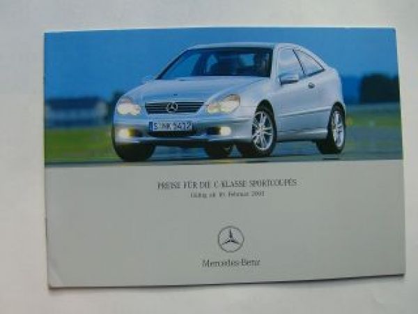 Mercedes Benz Preisliste C-Klasse Sporcoupes BR203 Februar 2003