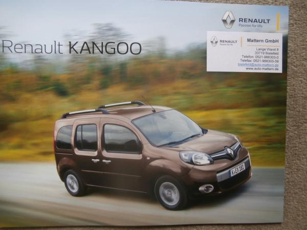 Renault Kangoo Blue dCi80 95 115+Limited +Intens Prospekt Februar 2019+Preisliste