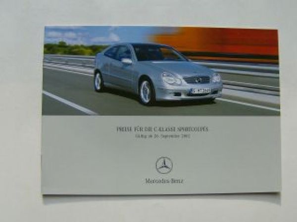 Mercedes Benz Preisliste C-Klasse Sportcoupes September 2002 BR2