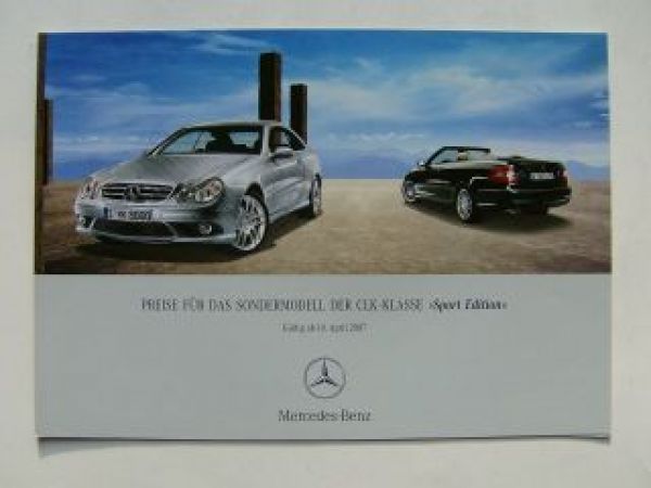 Mercedes Benz Preisliste CLK-Klasse BR209 Sport Edition 4/2007