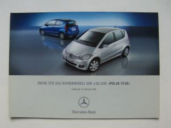 Mercedes Benz Preisliste A-Klasse BR169 Polar Star Februar 2006