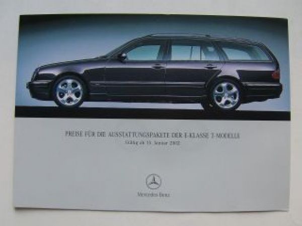 Mercedes Benz Preisliste E-Klasse T-Modelle Januar 2002 BR211