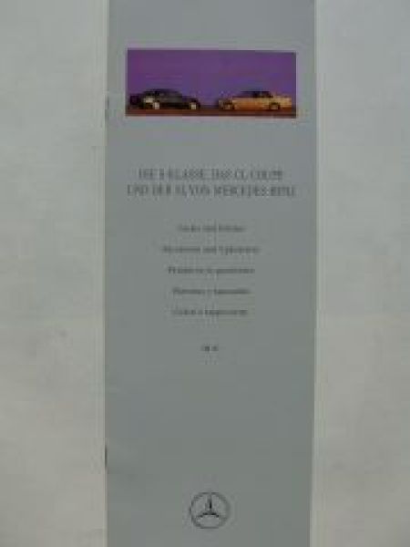 Mercedes Benz S-Klasse CL-Coupè SL Lacke & Polster August 1997