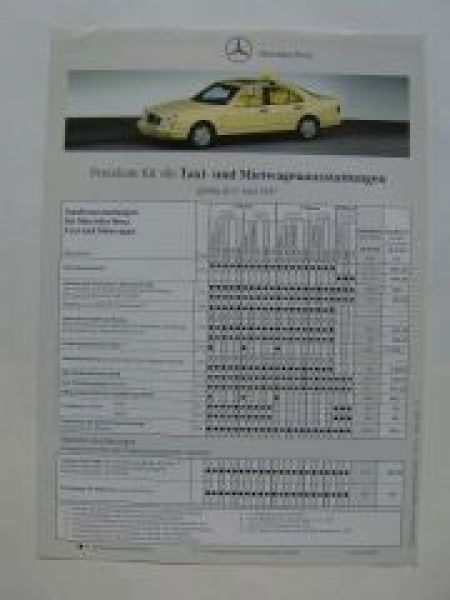 Mercedes Benz Preisliste Taxi- & Mietwagenausstattungen Juni 199