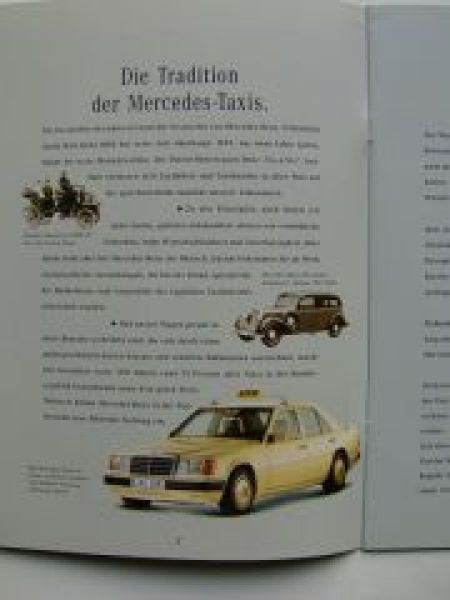 Mercedes Benz Taxi-Modelle Prospekt W124 +T, W201 6/1991