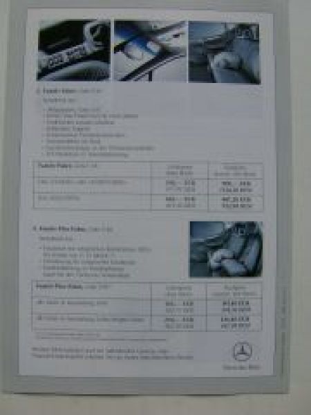 Mercedes Benz Preisliste A-Klasse BR168 Ausstattungspakete 7/200