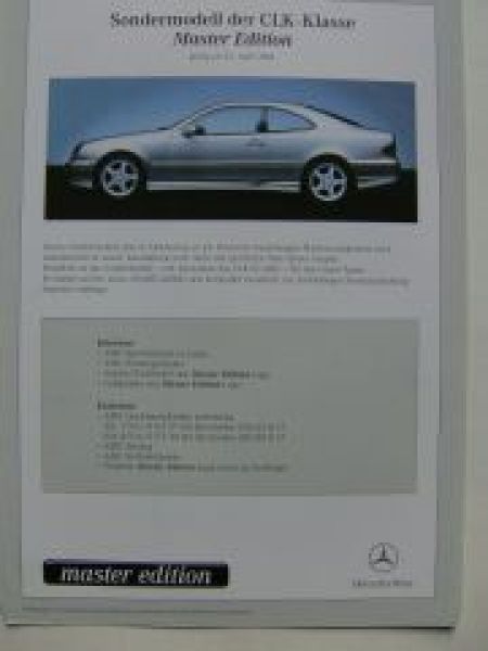 Mercedes Benz Preisliste CLK-Klasse Master Edition BR208 April 2