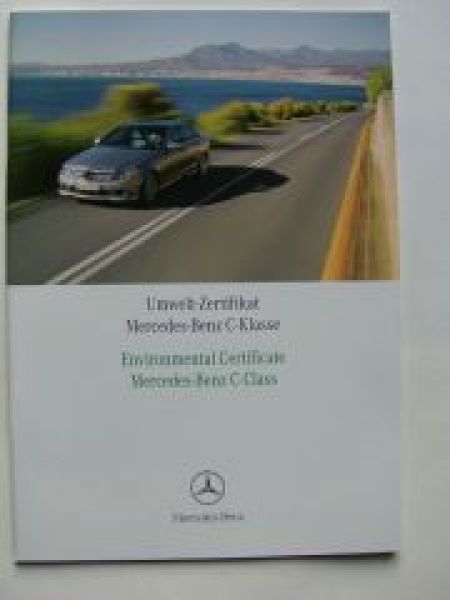 Mercedes Benz C-Klasse BR204 Umwelt-Zertifikat Heft