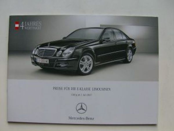 Mercedes Benz Preisliste E-Klasse Limousinen BR211 Juli 2007