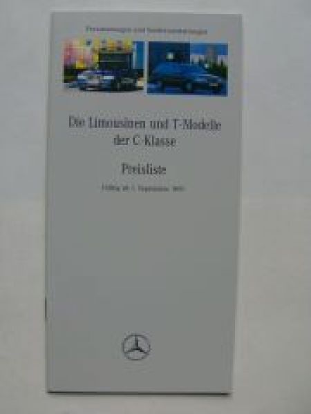 Mercedes Benz Preisliste C-Klasse W202 September 1997