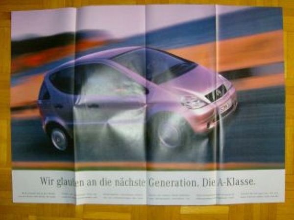 Mercedes Benz A-Klasse Poster Prospekt NEU BR168