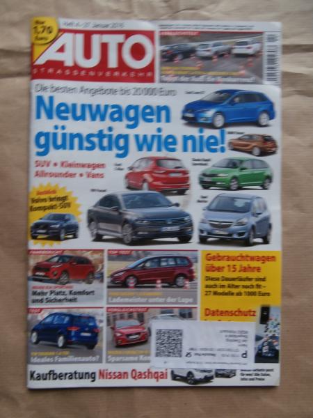 Auto Strassenverkehr 4/2016 BMW 320i Touring F31 vs. A4 Vant 2.0TFSI vs. C200T BR205,VW Touran 1.6TDI,Kia Sportage