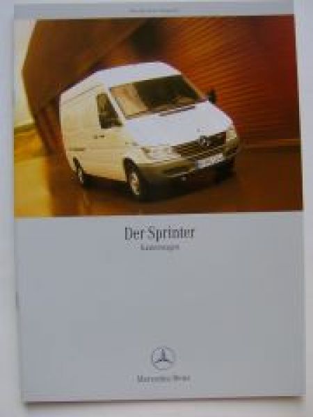 Mercedes Benz Sprinter Kastenwagen August 2000 Prospekt