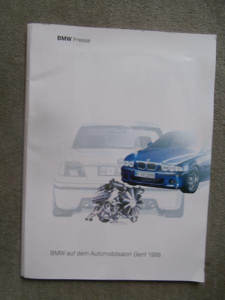 BMW M5 E39 Limousine +Z3 M Coupé Pressemappe +Fotos März 1998 Rarität
