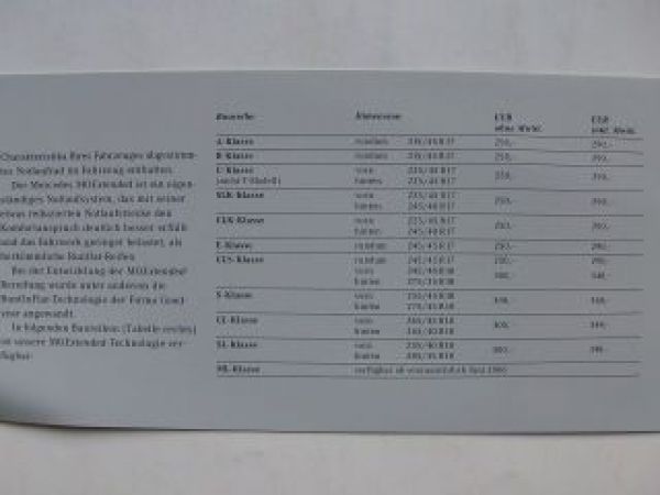 Mercedes Benz Original MOEXTENDED-Reifen Flyer NEU