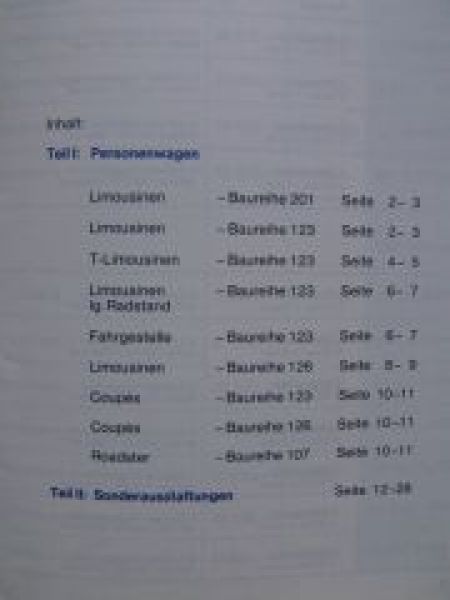 Mercedes Benz Preisliste Nr.42 3.9.1984 W201 W123 W16 R107