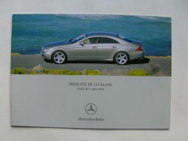 Mercedes Benz Preisliste CLS-Klasse BR219 April 2005 +AMG