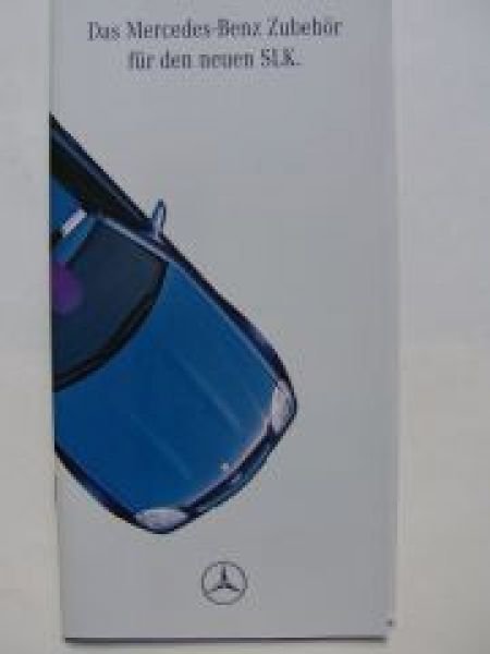 Mercedes Benz SLK R170 Zubehör Prospekt August 1996+Preise