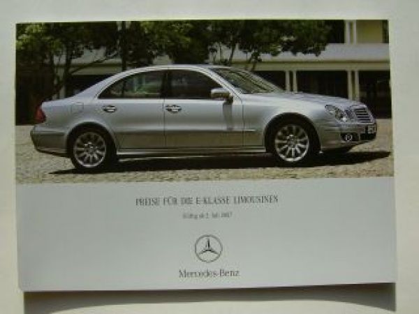 Mercedes Benz Preisliste E-Klasse BR211 September 2007