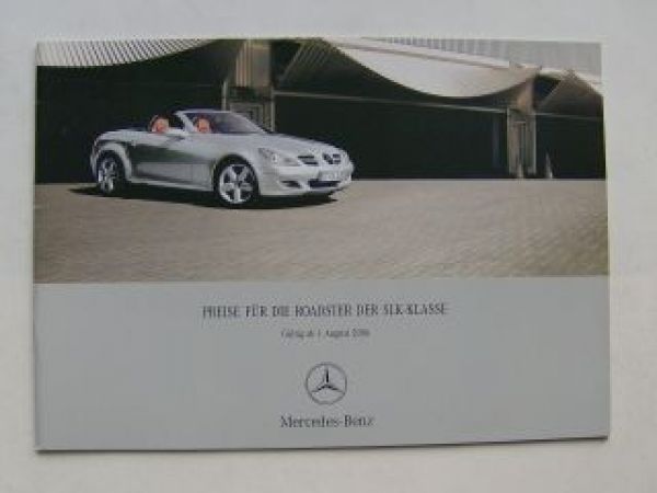 Mercedes Benz Preisliste SLK-Klasse BR171 Juli 2007