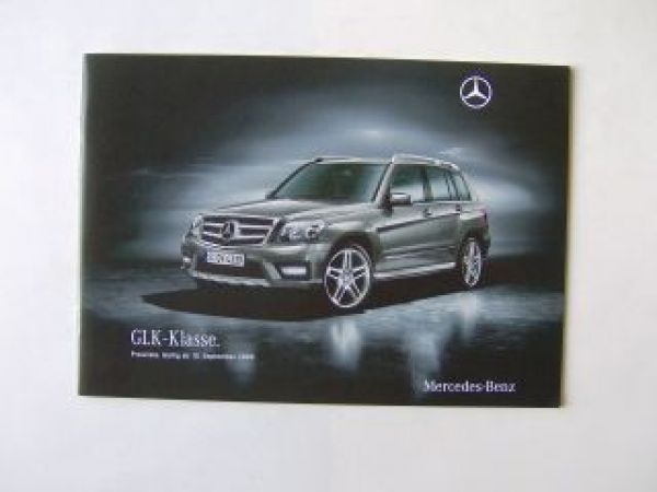 Mercedes Benz Preisliste GLK-Klasse BR204 September 2009