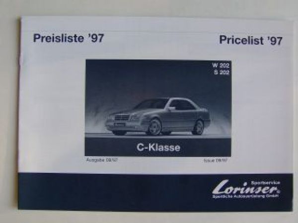 Lorinser Mercedes Benz Preisliste C-Klasse W202 September 1997