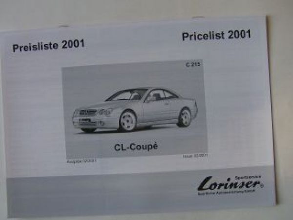 Lorinser Mercedes Benz CL-Coupé C215 Februar 2001+Preise