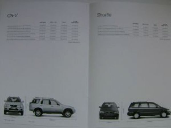 Honda Price List September 1999 UK Englisch NEU