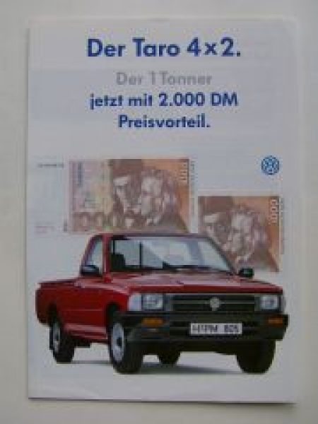 VW Taro 4X2 2,4D Prospekt September 1996 NEU