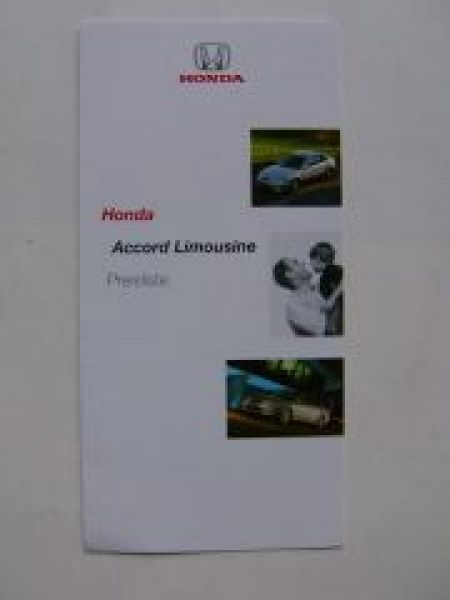 Honda Accord Limousine Preisliste Juli 2001