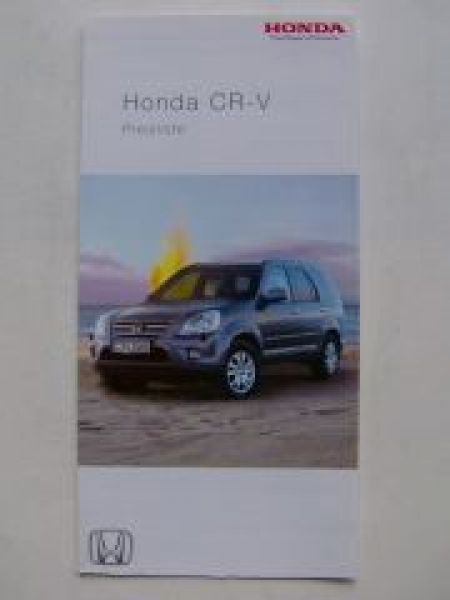 Honda CR-V Preisliste Oktober 2005
