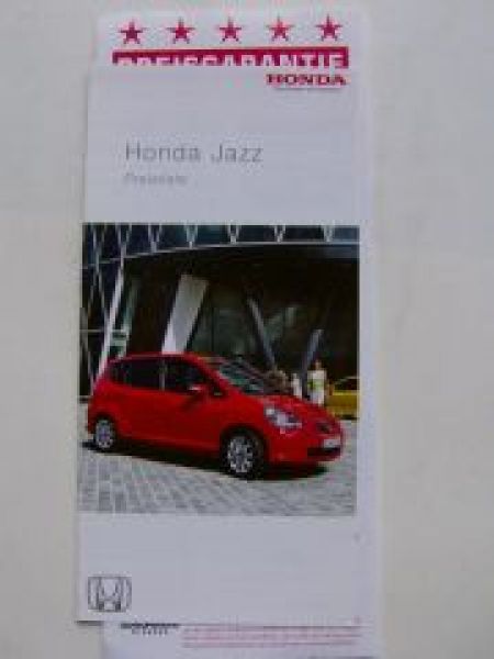Honda Jazz Preisliste Juli 2005